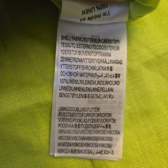 FARM Rio Lime Leaf Midi Skirt Linen Green S Tropical Vacation Resortwear NWT - Picture 12 of 12